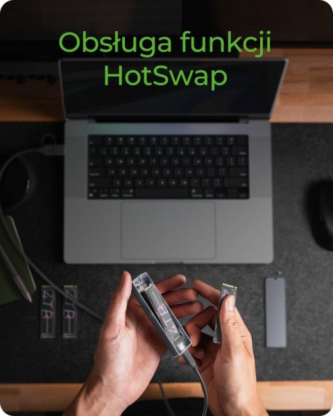 Obudowa dysku IB-1826MCL-CU31 M.2 NVMe i SATA obudowa, RGB lighting, USB 3.2 Gen 2, 10 Gbps