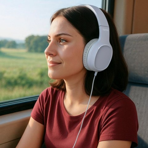 Słuchawki nauszne Fun C z mikrofonem białe