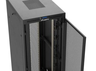 Szafa instalacyjna rack stojąca 19 cali 47U 800x1200 czarna drzwi perforowane LCD (flat pack) V2