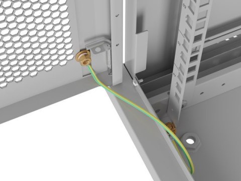 Szafa instalacyjna rack wisząca 19 cali 6U 600x450 drzwi perforowane (flat pack) szara