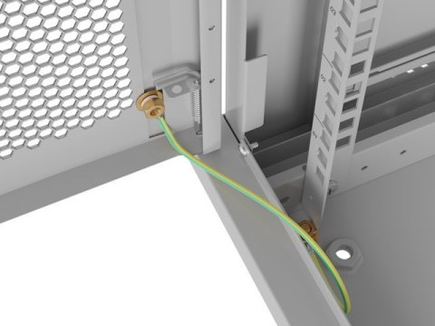 Szafa instalacyjna rack wisząca 19 cali 9U 600x450 drzwi perforowane (flat pack) szara