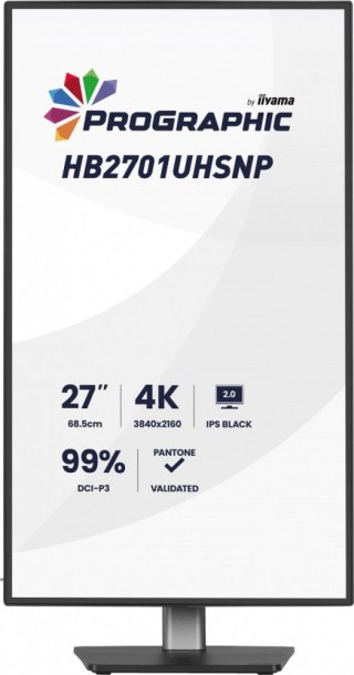 Monitor 27 cali ProGraphic HB2701UHSNP-B1 4K,IPS BLACK 2.0,450cd,VESA USB-c dock(PD:96W),HDMI,DP,DAISY/CHAIN,4xUSB,RJ45,3000:1,s