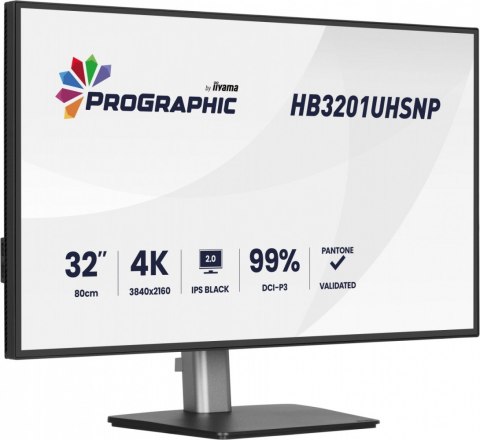 Monitor 31.5 cala ProGraphic HB3201UHSNP-B1 4K,IPS BLACK 2.0,450cd,VESA USB-c dock(PD:96W),HDMI,DP,DAISY/CHAIN,4xUSB,RJ45,3000:1