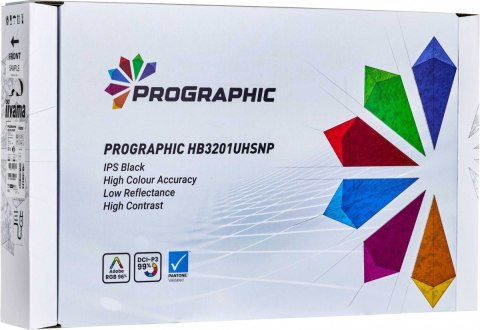 Monitor 31.5 cala ProGraphic HB3201UHSNP-B1 4K,IPS BLACK 2.0,450cd,VESA USB-c dock(PD:96W),HDMI,DP,DAISY/CHAIN,4xUSB,RJ45,3000:1