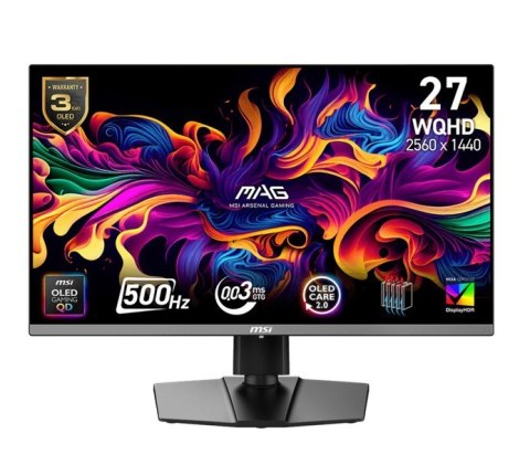 Monitor MAG 272QP QD-OLED X50/26.5 cala/QD-OLED/WQHD/Flat/500Hz/Black