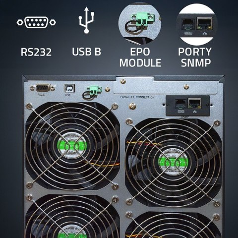 Zasilacz awaryjny UPS 3-fazowy | 15kVA | 12kW | LCD | EPO | USB |On-line | High frequency