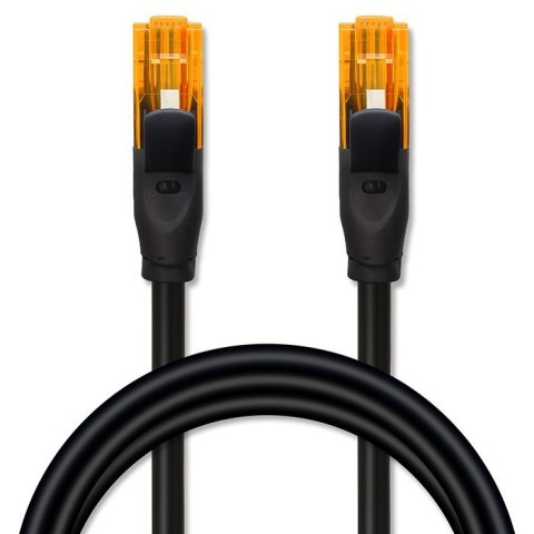 Kabel patchcord UTP | kat.6 | 2 x RJ-45 | High speed 1Gb/s | Pozłacane styki | 25m | Czarny