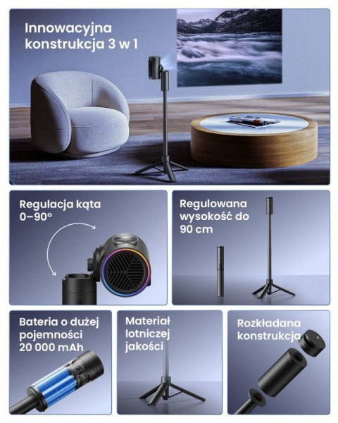 Powerbank ze stojakiem Tripod P0X1