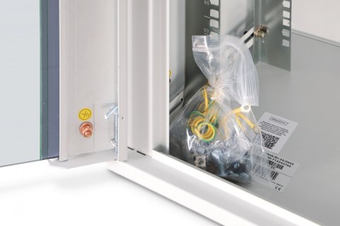 Szafa sieciowa wisząca Dynamic 19" 12U rack 607x600x450mm, drzwi szyba, szara, niezłożona, 60kg