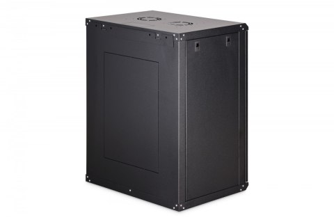 Szafa sieciowa wisząca Dynamic 19" 16U rack 785x600x450mm, drzwi szyba, czarna, niezłożona, 60kg