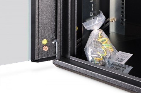 Szafa sieciowa wisząca Dynamic 19" 16U rack 785x600x450mm, drzwi szyba, czarna, niezłożona, 60kg