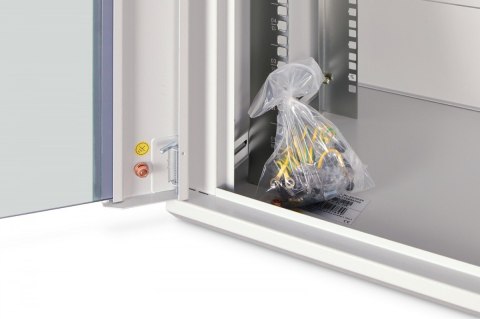 Szafa sieciowa wisząca Dynamic 19" 16U rack 785x600x450mm, drzwi szyba, szara, niezłożona, 60kg