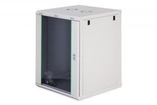 Szafa sieciowa wisząca Dynamic 19" 16U rack 785x600x600mm, drzwi szyba, szary, niezłożona, 60kg
