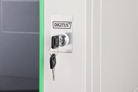 Szafa sieciowa wisząca Dynamic 19" 7U rack 385x600x450mm, drzwi szyba, szara, niezłożona, 60kg