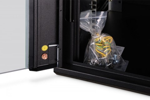 Szafa sieciowa wisząca Dynamic 19" 7U rack 385x600x600mm, drzwi szyba, czarna, niezłożona, 60kg