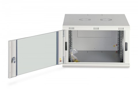 Szafa sieciowa wisząca Dynamic 19" 7U rack 385x600x600mm, drzwi szyba, szara, niezłożona, 60kg