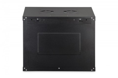 Szafa sieciowa wisząca Dynamic 19" 9U rack 474x600x450mm, drzwi szyba, czarna, niezłożona, 60kg
