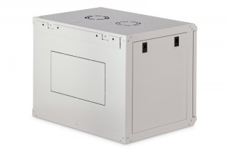 Szafa sieciowa wisząca Dynamic 19" 9U rack 474x600x450mm, drzwi szyba, szara, niezłożona, 60kg