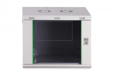 Szafa sieciowa wisząca Dynamic 19" 9U rack 474x600x450mm, drzwi szyba, szara, niezłożona, 60kg