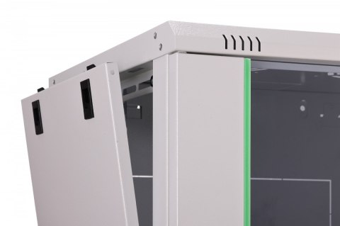 Szafa sieciowa wisząca Dynamic 19" 9U rack 474x600x450mm, drzwi szyba, szara, niezłożona, 60kg