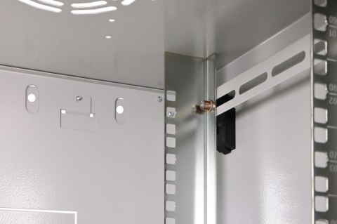 Szafa sieciowa wisząca Dynamic 19" 9U rack 474x600x450mm, drzwi szyba, szara, niezłożona, 60kg