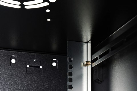 Szafa sieciowa wisząca Dynamic 19" 9U rack 474x600x600mm, drzwi szyba, czarna, niezłożona, 60kg