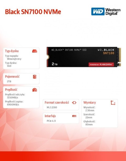 Dysk SSD Black 2TB SN7100 NVMe 2280 M2