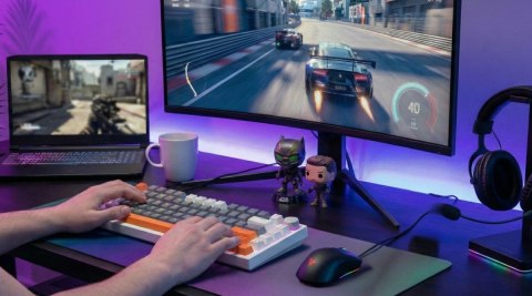 Klawiatura magnetyczna ASTRAL White OUTEMU White jade RGB 3 kolory keycapów