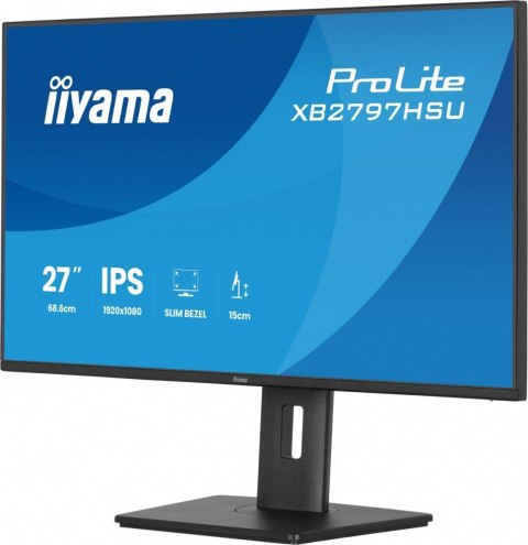 Monitor ProLite 27 cali XB2797HSU-B1 IPS,FHD,HDMI,DP,120Hz,2xUSBv3.2, 2xUSB-C, 350 CD, 2x2W, HAS 150/PIVOT