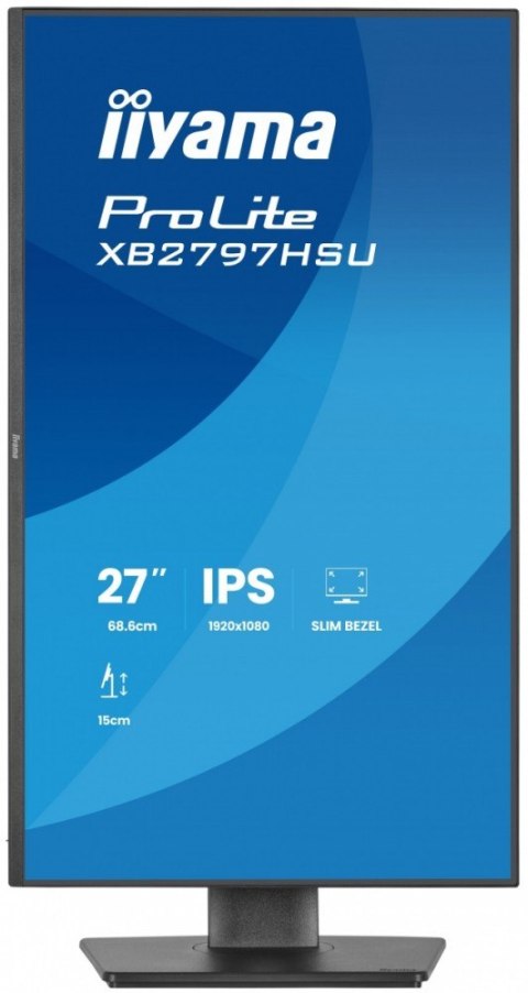 Monitor ProLite 27 cali XB2797HSU-B1 IPS,FHD,HDMI,DP,120Hz,2xUSBv3.2, 2xUSB-C, 350 CD, 2x2W, HAS 150/PIVOT