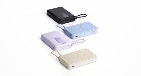 PowerBank Magnetic 10000 z podstawką szary