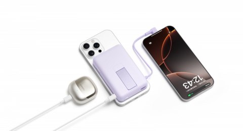 PowerBank Magnetic 10000 z podstawką beżowy