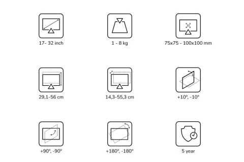 Uchwyt do monitora 17-32 cali DS75-450BL2 NEXT 2XLCD