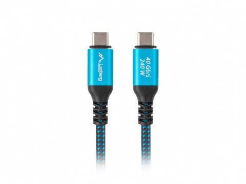 Kabel USB-C M/M USB4 0,5m 240W 8K 60HZ czarno-niebieski