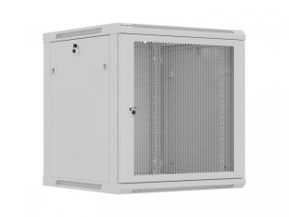 Szafa instalacyjna rack wisząca 12U 600x600 szara drzwi perforowane (flat pack)