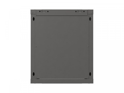 Szafa instalacyjna rack wisząca 19 cali 12U 540x350 czarna drzwi przeszklone (flat pack)