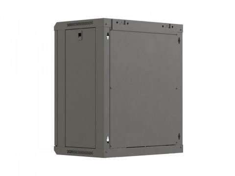 Szafa instalacyjna rack wisząca 19 cali 12U 540x350 czarna drzwi przeszklone (flat pack)