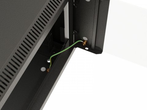 Szafa instalacyjna rack wisząca 19 cali 12U 540x350 czarna drzwi przeszklone (flat pack)