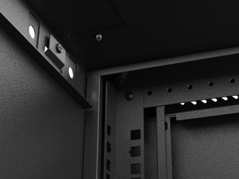 Szafa instalacyjna rack wisząca 19 cali 12U 540x350 czarna drzwi przeszklone (flat pack)