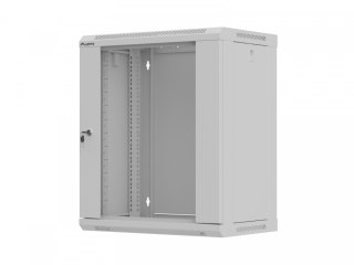 Szafa instalacyjna rack wisząca 19 cali 12U 540x350 szara drzwi przeszklone (flat pack)