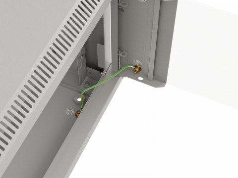 Szafa instalacyjna rack wisząca 19 cali 12U 540x350 szara drzwi przeszklone (flat pack)