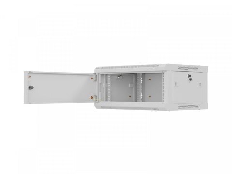 Szafa instalacyjna rack wisząca 19 cali 4U 600x450 szara drzwi metalowe (flat pack)