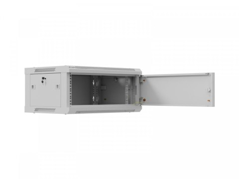 Szafa instalacyjna rack wisząca 19 cali 4U 600x450 szara drzwi metalowe (flat pack)