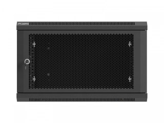 Szafa instalacyjna rack wisząca 19 cali 6U 600x600 czarna drzwi perforowane (flat pack)