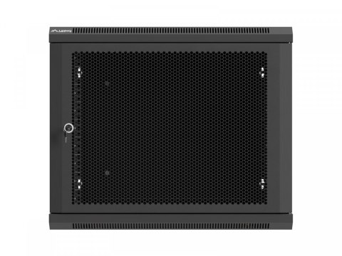 Szafa instalacyjna rack wisząca 19 cali 9U 600x600 czarna drzwi perforownae ( flat pack)
