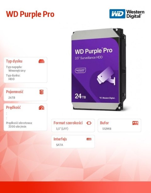 Dysk HDD Purple Pro 24TB 3,5' WD241PURP