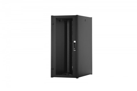 Szafa sieciowa stojąca Hyper Pro 19" 26U rack 600x1000, drzwi przód perforacja, czarna 1000kg