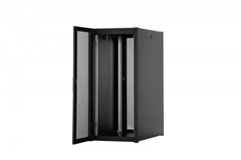 Szafa sieciowa stojąca Hyper Pro 19" 26U rack 600x1000, drzwi przód perforacja, czarna 1000kg