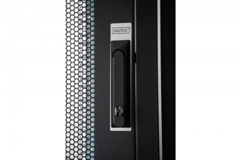 Szafa sieciowa stojąca Hyper Pro 19" 26U rack 600x1000, drzwi przód perforacja, czarna 1000kg