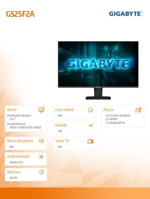 Monitor 24.5 cala GS25F2A GAMING